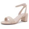 Women's Low Heels – 2.75 Inch Chunky Block Heeled Sandals | Clear Sandals, Open Toe Dressy Short Heels with Ankle Strap for