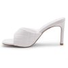 Melrose Women's High Heels Stiletto Heeled Slides, Square Open Toe One Band Slip-On Heeled Mules – Dressy Clear Heeled Sandals