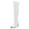 Women's Peep Toe Thigh High Boots Over The Knee Boot Sexy Stiletto Heel Lace Up Open Toe Pull on Long Boots