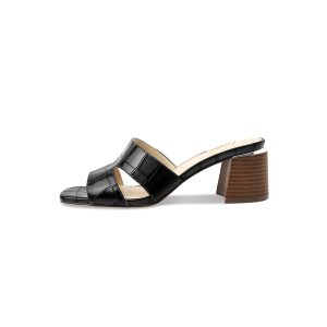Heeled Sandals for Women Block Heels Mules for Women Chunky Square Open Toe Sandals Dressy Heels Slip on Comfy Low Heels