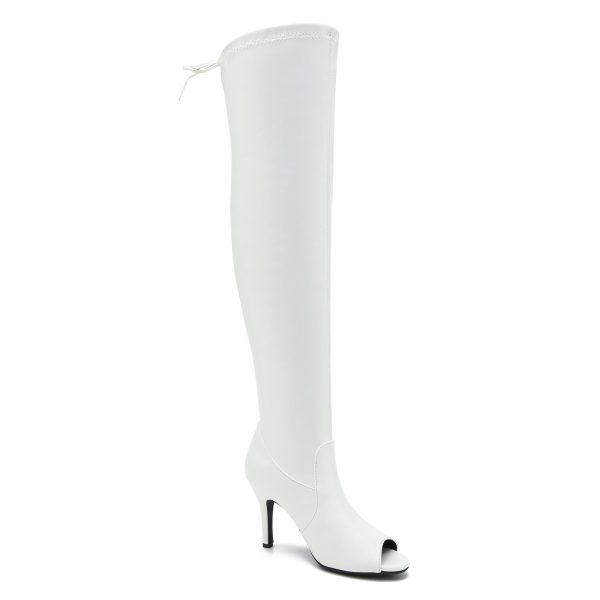 Women's Peep Toe Thigh High Boots Over The Knee Boot Sexy Stiletto Heel Lace Up Open Toe Pull on Long Boots