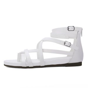 Women's Gladiator Strap Sandals Flat Fisherman Thong Cross Strappy Sandals