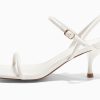 Womens Strappy Kitten Heels Open Square Toe Sandals Buckle Ankle Strap Summer Dress Shoes