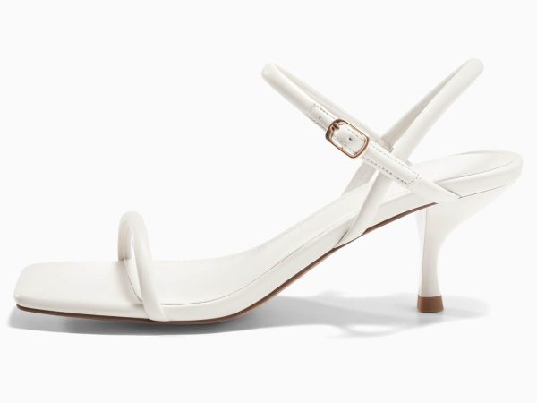 Womens Strappy Kitten Heels Open Square Toe Sandals Buckle Ankle Strap Summer Dress Shoes