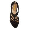 Women Chunky Mid High Heel Sandals Open Toe T-Strap Pumps Cutout Dress Party Prom Office Strappy Shoes Elastic Back Zipper Size