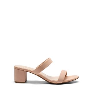 Women's Two Strap Open Toe Low Block Chunky Heels Sandals Dress Pumps Casual Summer Mules Shoes