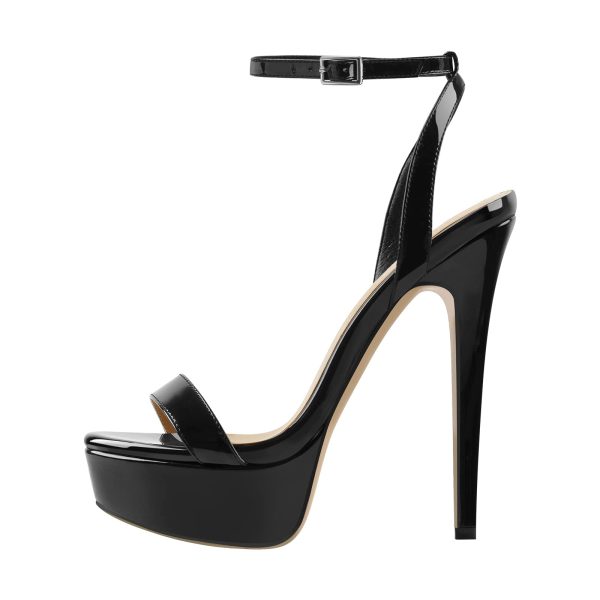 Platform Stiletto High Heels for Women, Round Open Toe Ankle Strap Sexy Heeled Sandals for Wedding Party Dress