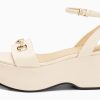 Womens Platform Sandals Chunky Wedges Heels Open Toe Ankle Strap Summer Dress Shoes with Metal Buckle