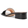 Womens Chunky Block Low Heel Open Square Toe Sandals Mules Shoes Slip-on Prom Party Dress Patent Leather 1.4 Inches Heels