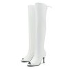 Women's Peep Toe Thigh High Boots Over The Knee Boot Sexy Stiletto Heel Lace Up Open Toe Pull on Long Boots