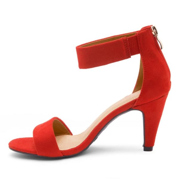 RROSE Women's Chunky Low Heels Open Toe Ankle Strap Heeled Sandals with Back Zipper Dressy Pumps Shoes for Wedding Prom Party