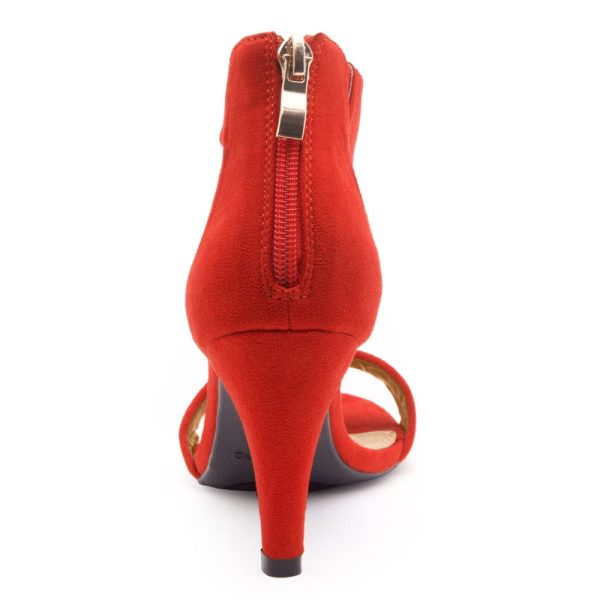 RROSE Women's Chunky Low Heels Open Toe Ankle Strap Heeled Sandals with Back Zipper Dressy Pumps Shoes for Wedding Prom Party