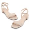 Women's Low Heels Dressy Sandals for 2025-1 Inch Chunky Block Short Heels | Square Open Toe with Adjustable Ankle Strap |
