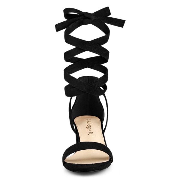 Women's Open Toe Block Heel Lace Up Heels Heel Sandals