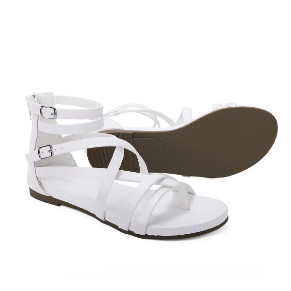 Women's Gladiator Strap Sandals Flat Fisherman Thong Cross Strappy Sandals