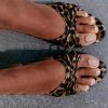 Women's Leopard Print Mules Heels with Bow Open Round Toe Stiletto High Heels Party Dress Slip On Backless Sandals