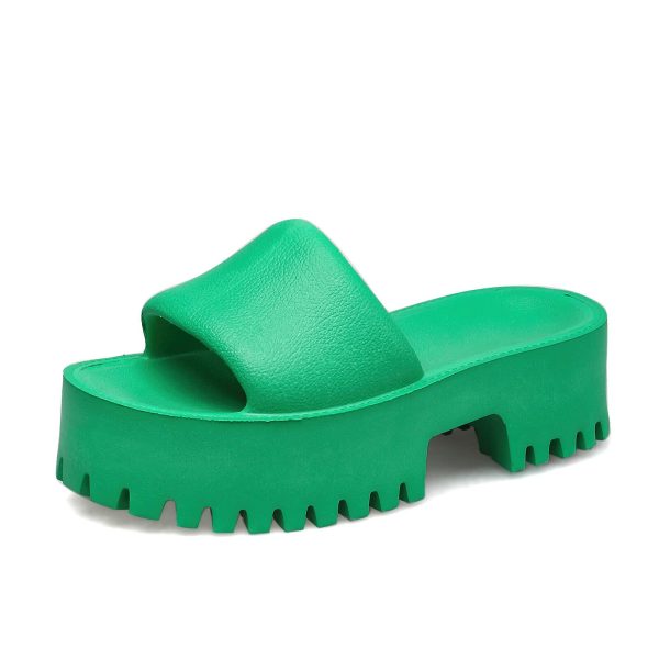 Womens Backless Platform Sandals Slip On Thick Sole Waterproof Slippers Open Toe Summer Shoes for Women