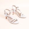 Women's Black Nude White Silver Heels for Women Dress Kitten Heels Strappy Open Toe Heels Sandals Wedding Evening Party Shoes