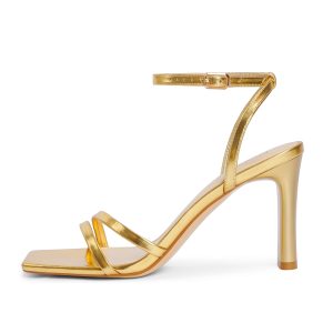 Womens Sandals Square Open Toe Chunky High Heels Strappy Ankle Strap Sandals Comfort Dress Party Shoes