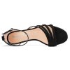 Womens Kitten Heel Open Toe Buckle Sandals Basic Classic Ankle Strap Office Casual Prom Summer Shoes 1.4 Inches Heels