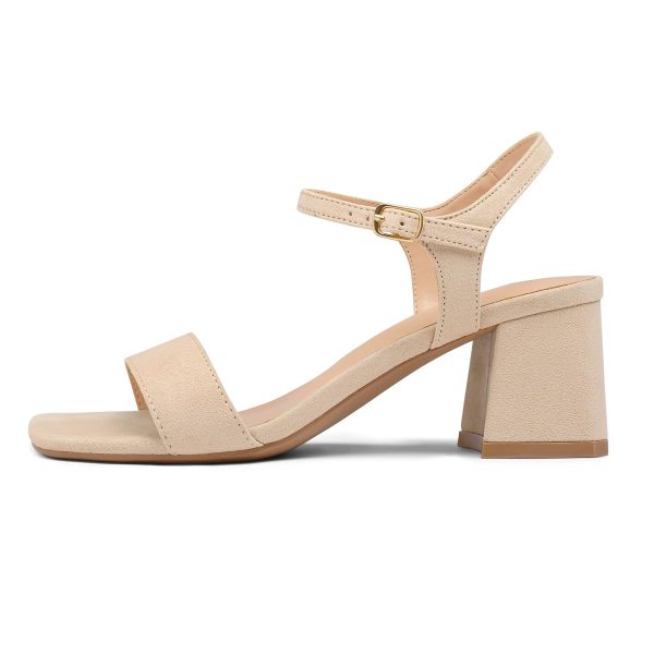 Women's Chunky Block Low Heels Open Toe Ankle Strap Heeled Sandals Comfortable Square Toe Wedding Party Dress Pump Shoes