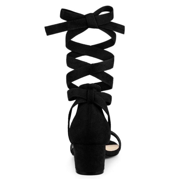 Women's Open Toe Block Heel Lace Up Heels Heel Sandals
