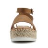 Topic Open Toe Buckle Ankle Strap Espadrilles Flatform Wedge Casual Sandal