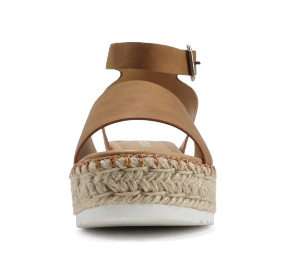 Topic Open Toe Buckle Ankle Strap Espadrilles Flatform Wedge Casual Sandal