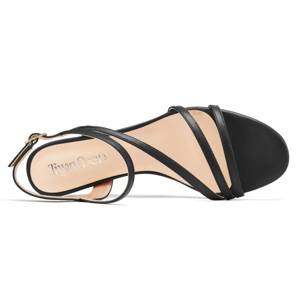 Women Low Kitten Heel Peep Open Toe Sandals Ankle Strap Buckle Prom Party Cute Basic Classic 1.4 Inches Heels