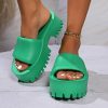 Womens Backless Platform Sandals Slip On Thick Sole Waterproof Slippers Open Toe Summer Shoes for Women