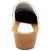 Bjork Maja Wood Open Back Leather Clogs