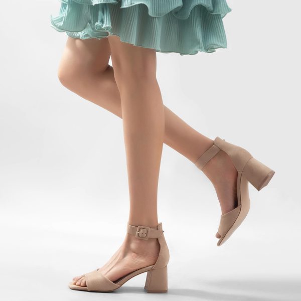 Sandals For Women 2025 Women's Ankle Strap Block Heels Dress Shoes Open Toe Heeled Sandals