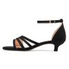 Womens Kitten Heel Open Toe Buckle Sandals Basic Classic Ankle Strap Office Casual Prom Summer Shoes 1.4 Inches Heels