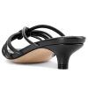 Womens Sandals Mules Low Kitten Heel Open Toe Shoes Slip-on Slingback Prom Party Dress Summer 1.4 Inches Heels