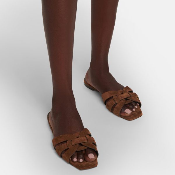 Women's Flat Sandals Square Toe Patent Leather Comfortable Slip on Slippers Casual Summer Dressy Beach Slide Sandals for Women