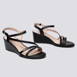 Women's Wedge Heel Sandal Dress Low Strappy 2 Inch Open Toe Wedding Bridal Shoes for Woman Ladies Evening Formal