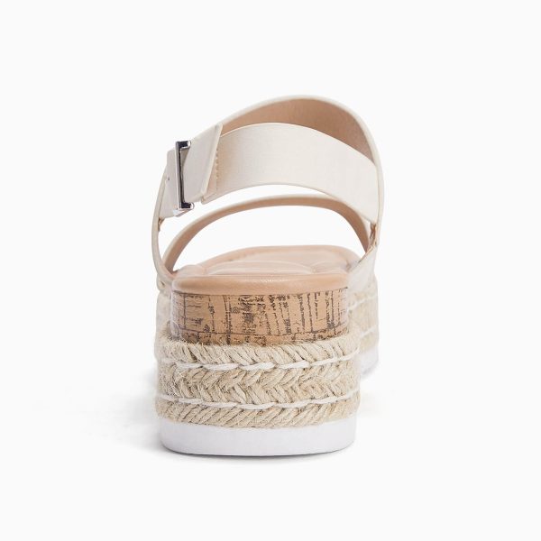 Women’s Open Toe Wedge Platform Espadrilles Ankle Strap Buckle Faux Leather Cork Rubber Summer Sandals