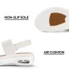 Women's Walking Sandals Comfortable Air Cushion Platform Elastic Ankle Strap Open Toe Ourdoor Summer Shoes