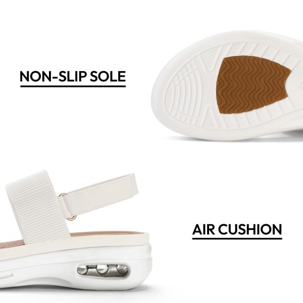 Women's Walking Sandals Comfortable Air Cushion Platform Elastic Ankle Strap Open Toe Ourdoor Summer Shoes