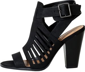 Yummy ~ Gladiator Cutout Stacked Heel Sandal Shoes with Adjustable Ankle Buckle