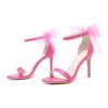 Women's Open Toe Stiletto Heels with Bow One Strap Sandals Wedding Party Prom Dress Shoes