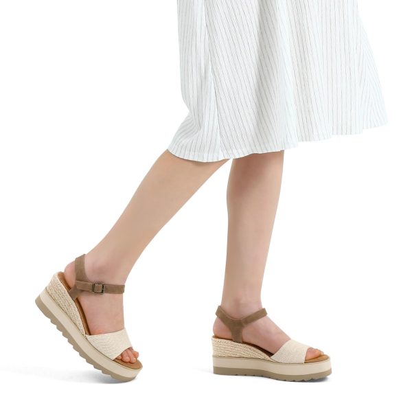 Womens Espadrille Wedge Sandals EVA Sole Platform Sandal Open Toe Ankle Strap Buckle Shoes