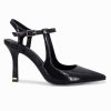 Womens High Heels Pointed Toe Ankle Strap Pumps Patent Leather Sexy Stiletto Office Wedding Dress Shoes