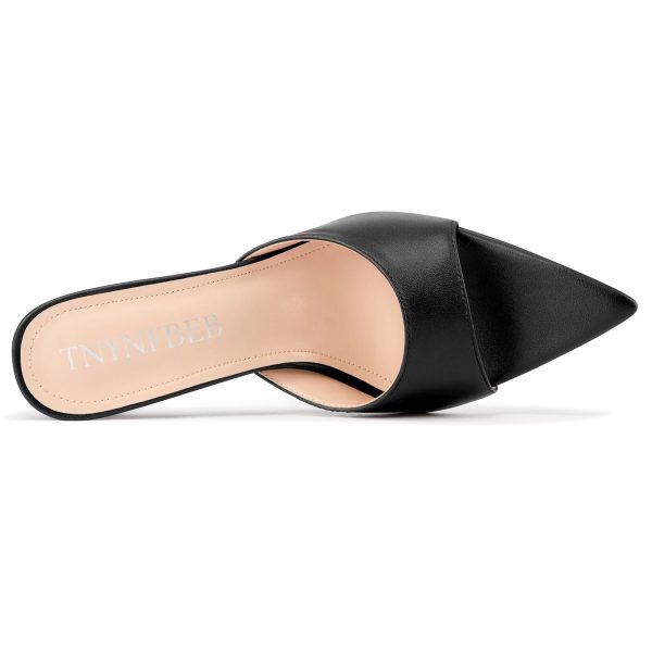 Womens Girl Stiletto High Heel Peep Open Pointed Toe Mules Shoes Sandals Slingback Wedding Prom Dress Cute 3.9 Inches Heels