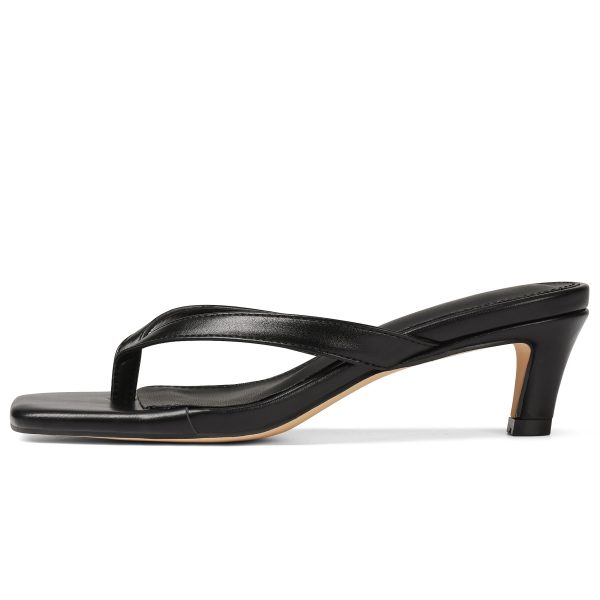 Kitten Heels Sandals for Women Square Open Toe Flip Flops Strappy Heels for Women Sandals Slides
