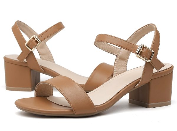 Women's Open Toe Ankle Strap Glitter Low Block Chunky Heels Sandals Dress Pumps Shoes