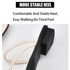 Women's Leather Strappy Flat Metal Toe Ring Sandals Fashionable Square Open Toe Low Block Heel Slip-On Clip Toe Slide Sandals