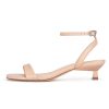 Women Kitten Heel Sandals Ankle Strap Heeled Sandals Square Open Toe Dress Party Shoes