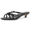 Womens Sandals Mules Low Kitten Heel Open Toe Shoes Slip-on Slingback Prom Party Dress Summer 1.4 Inches Heels