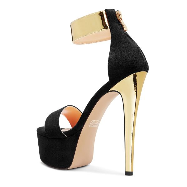 Womens Stiletto High Platform Heel Peep Open Toe Sandals Ankle Strap Zipper Party Cute Summer Shoes